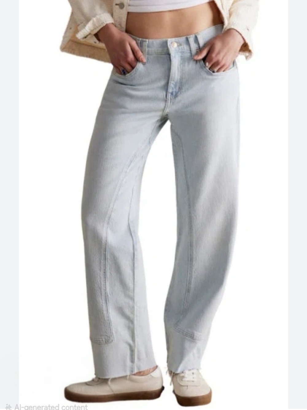 We The Free People Risk Taker Raw Hem Straight Leg Jeans Day Dream Blue Sz 27